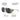 A pair of shielded sunglasses with callout lines and text labels explaining features such as the metal and plastic frame, removable leather side shields, nose grip, and adjustable slim temples on a white background. #color_blue-/-beige-/-black-with-spectron-4-lens