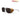 A pair of Reactiv photochromic sunglasses with a black frame, dark lenses, and a distinctive brown textured side cover, shown on a white background with the Reactiv Photochromic logo in the top right. #color_black-/-red-/-brown-with-reactiv-2-4-polarized-lens