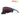 The Julbo-usa Ultimate Cover sports sunglasses feature a black and blue frame, red-tinted panoramic lens, detachable black nose guard, and REACTIV Technology branding for advanced sun protection. #color_black-blue-with-reactiv-0-4-high-contrast-lens