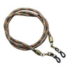 The Vintage Sunglass Lanyard by Julbo Eyewear is a braided multicolor cord with metal lobster clasps and black leather loops, offering a stylish, secure way to attach your favorite shades #color_vintage-sunglass-lanyard-maple-leaf