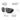 A pair of aviator-style sunglasses with dark lenses, a translucent olive-green metal and plastic frame, and a silver temple arm, shown on a white background with callout text labels describing features. #color_army-green-/-black