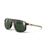 The Julbo Eyewear Ward sunglasses feature green tinted lenses, tortoiseshell-patterned frames, and gold-toned arms, displayed on a white background. #color_tortoise-brown-with-spectron-3-polarized-lens