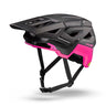 The Julbo USA Forest mountain bike helmet in black and pink features MIPS protection, adjustable straps, a visor, and ventilation openings, shown on a white background.